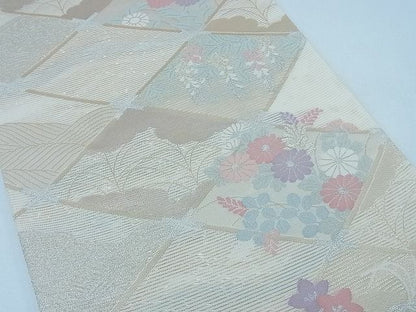 平和屋着物■夏物　六通柄袋帯　菱草花文　金銀糸　逸品　CAAH1740th