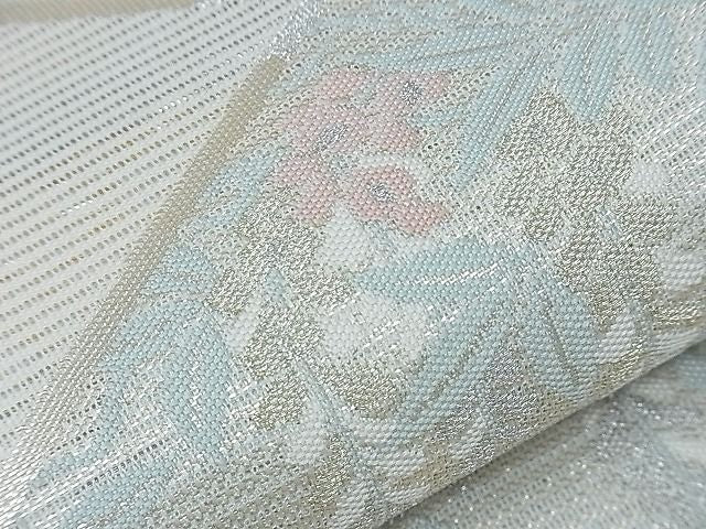 平和屋着物■夏物　六通柄袋帯　菱草花文　金銀糸　逸品　CAAH1740th