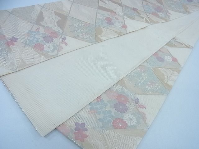 平和屋着物■夏物　六通柄袋帯　菱草花文　金銀糸　逸品　CAAH1740th