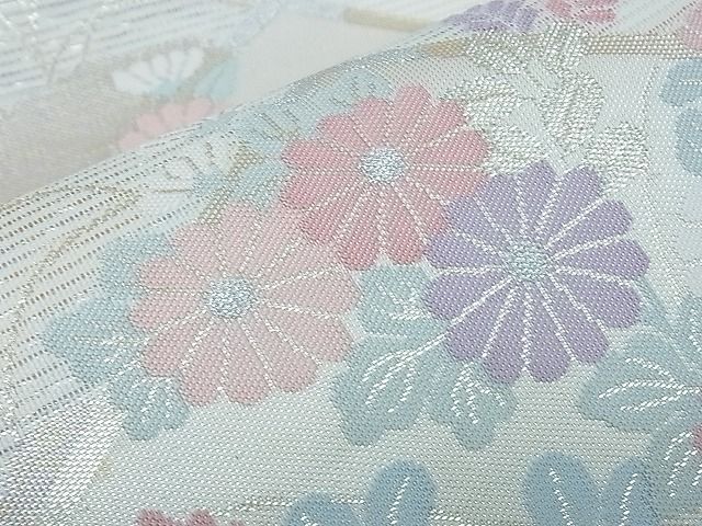 平和屋着物■夏物　六通柄袋帯　菱草花文　金銀糸　逸品　CAAH1740th