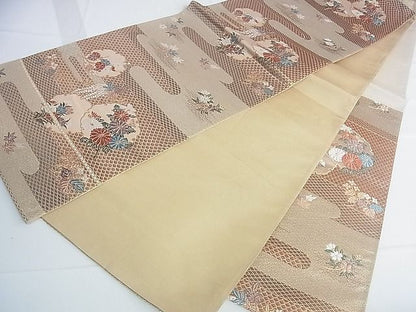 平和屋着物◎六通柄袋帯 流水雪輪花文 金糸 逸品 DAAG5232jm