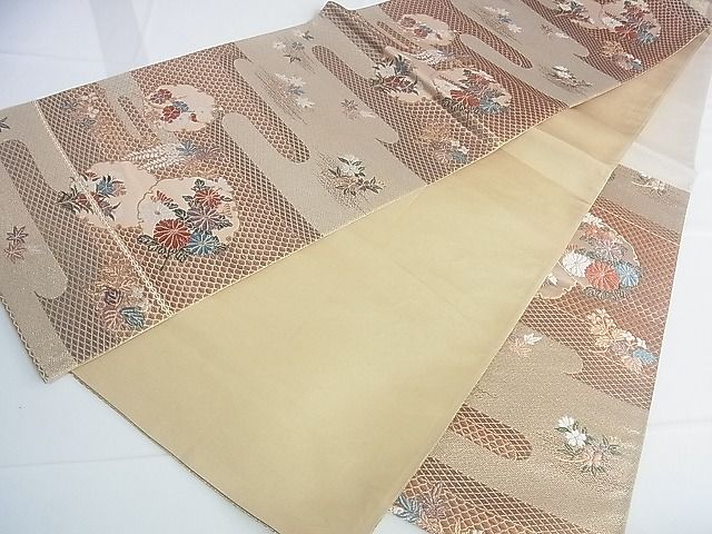 平和屋着物◎六通柄袋帯 流水雪輪花文 金糸 逸品 DAAG5232jm