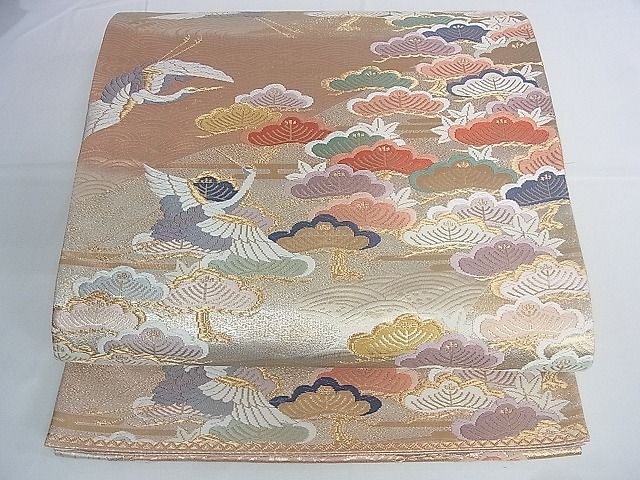 平和屋着物◎六通柄袋帯 唐織 飛鶴松文 金糸 逸品 DAAG5238jm