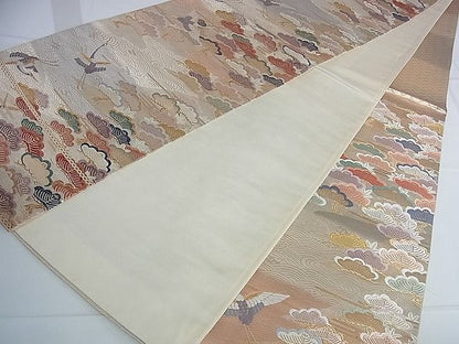 平和屋着物◎六通柄袋帯 唐織 飛鶴松文 金糸 逸品 DAAG5238jm