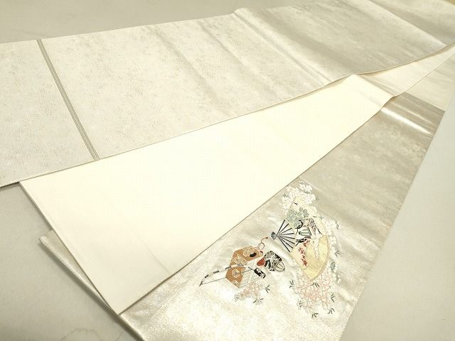 平和屋着物◎太鼓柄袋帯 唐織 几帳鼓花文 金糸 引箔 逸品 DAAG4513fe