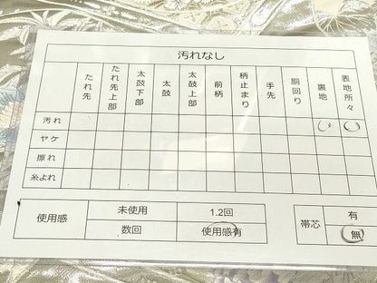 平和屋着物◎六通柄袋帯 格天井花文 銀糸 逸品 DAAG4517fe