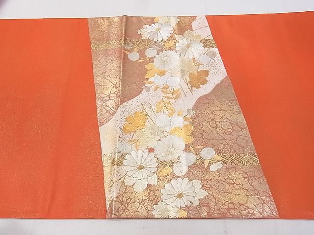 平和屋着物◎西陣 太鼓柄袋帯 駒刺繍 吉祥花文 金銀彩 逸品 DAAH1517ox