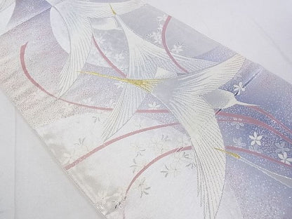 平和屋着物◎六通柄袋帯 飛鳥花文 金銀糸 逸品 DAAH1535ox