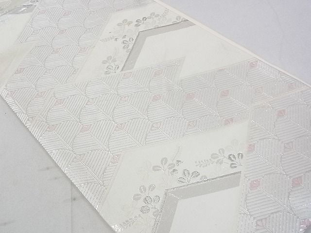 平和屋着物◎六通柄袋帯 松皮菱花文 銀糸 逸品 DAAH1534ox