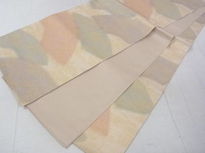 平和屋着物◎全通柄袋帯 地紙重ね 金糸 逸品 DAAH1552ox