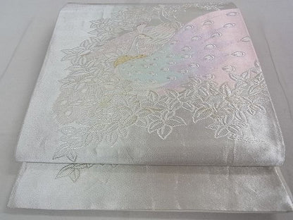 平和屋着物◎六通柄袋帯 孔雀花文 金銀糸 逸品 DAAH1575ox
