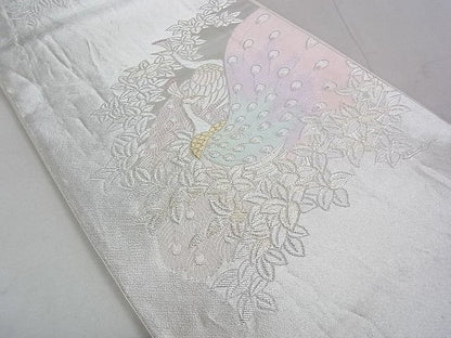平和屋着物◎六通柄袋帯 孔雀花文 金銀糸 逸品 DAAH1575ox