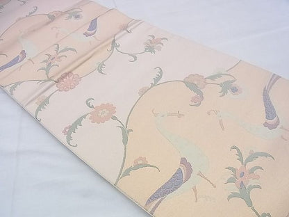 平和屋着物◎六通柄袋帯 花鳥唐草文 金糸 逸品 BAAH4646th