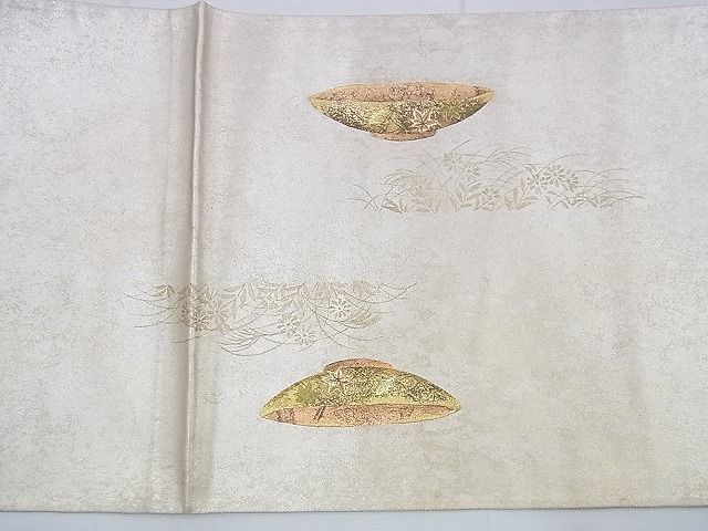 平和屋着物◎太鼓柄袋帯 琳派草花文 金彩 逸品 BAAH4644th