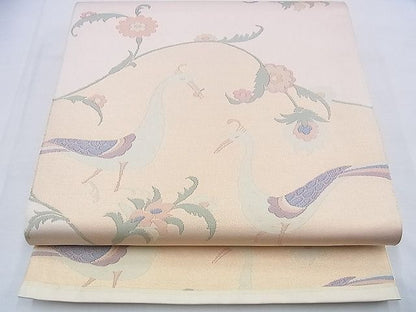 平和屋着物◎六通柄袋帯 花鳥唐草文 金糸 逸品 BAAH4646th