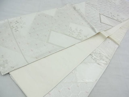 平和屋着物◎六通柄袋帯 檜垣吉祥文 銀糸 逸品 BAAH4706th