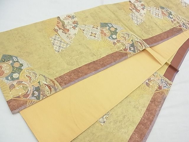 平和屋着物◎六通柄袋帯 唐織 有職扇面散らし 金糸 逸品 BAAH4705th