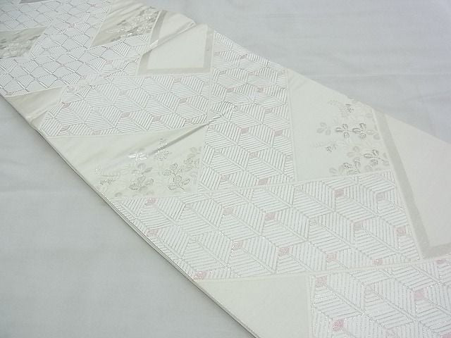 平和屋着物◎六通柄袋帯 檜垣吉祥文 銀糸 逸品 BAAH4706th