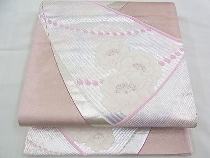 平和屋着物◎六通柄袋帯 銀彩錦 牡丹 やまと誂製 逸品 BAAH4709th