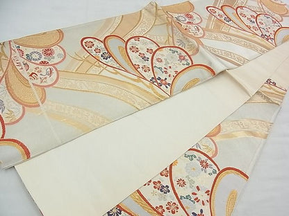 平和屋着物◎六通柄袋帯 唐織 光琳松花唐草文 金銀糸 逸品 BAAH4707th