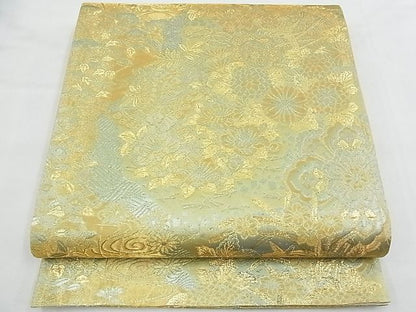 平和屋着物◎六通柄袋帯 道長楽器花蝶文 金糸 逸品 BAAH4717th