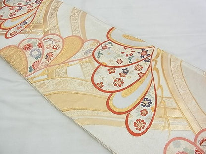 平和屋着物◎六通柄袋帯 唐織 光琳松花唐草文 金銀糸 逸品 BAAH4707th