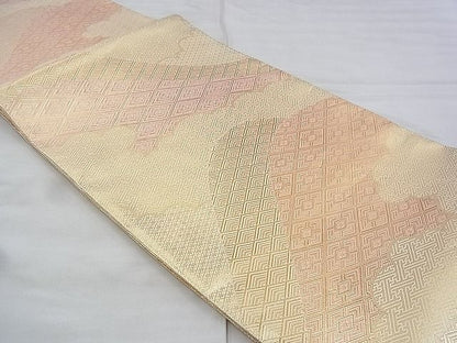 平和屋着物◎佐賀錦 全通柄袋帯 雲取り吉祥文 金糸 逸品 BAAI2601th