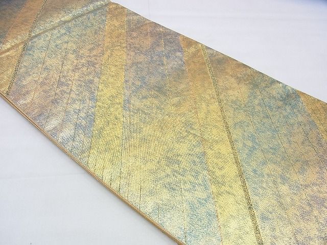 平和屋着物◎六通柄袋帯 青銅佐賀錦 金糸 引箔 逸品 BAAI2651th
