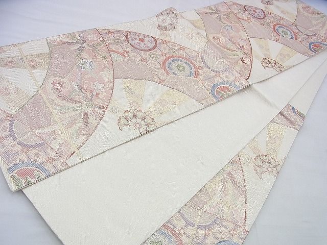 平和屋着物◎佐賀錦 六通柄袋帯 源氏車純衣文 金糸 逸品 BAAI2650th