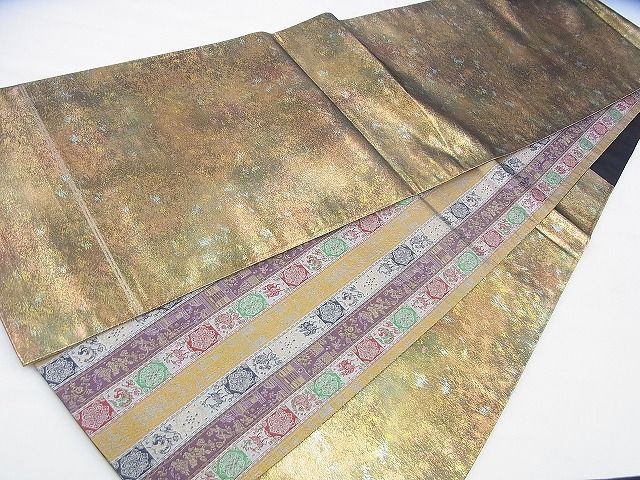 平和屋着物◎六通柄袋帯 むらさき謹製 手織 本引箔 逸品 BAAI2649th