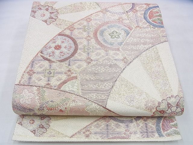 平和屋着物◎佐賀錦 六通柄袋帯 源氏車純衣文 金糸 逸品 BAAI2650th