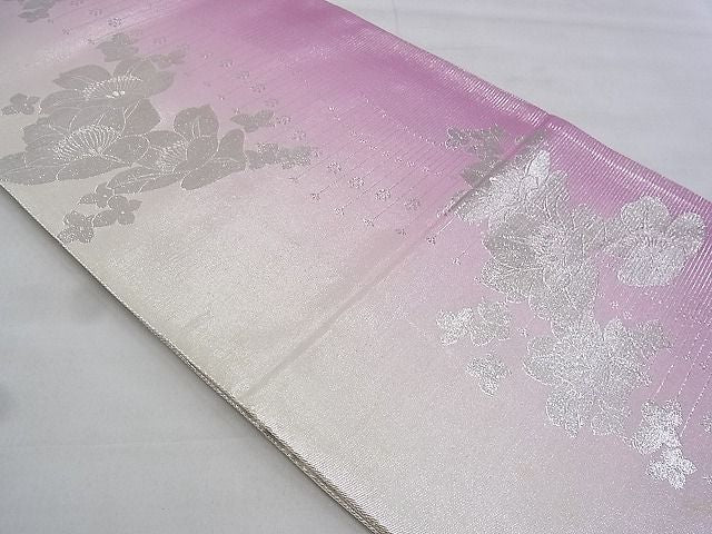 平和屋着物◎佐賀錦 全通柄袋帯 舞花文 銀糸 やまとオリジナル 逸品 BAAI6409th