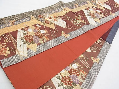 平和屋着物◎六通柄袋帯 唐織 花筏 金糸 逸品 BAAI6413th