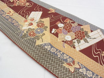 平和屋着物◎六通柄袋帯 唐織 花筏 金糸 逸品 BAAI6413th