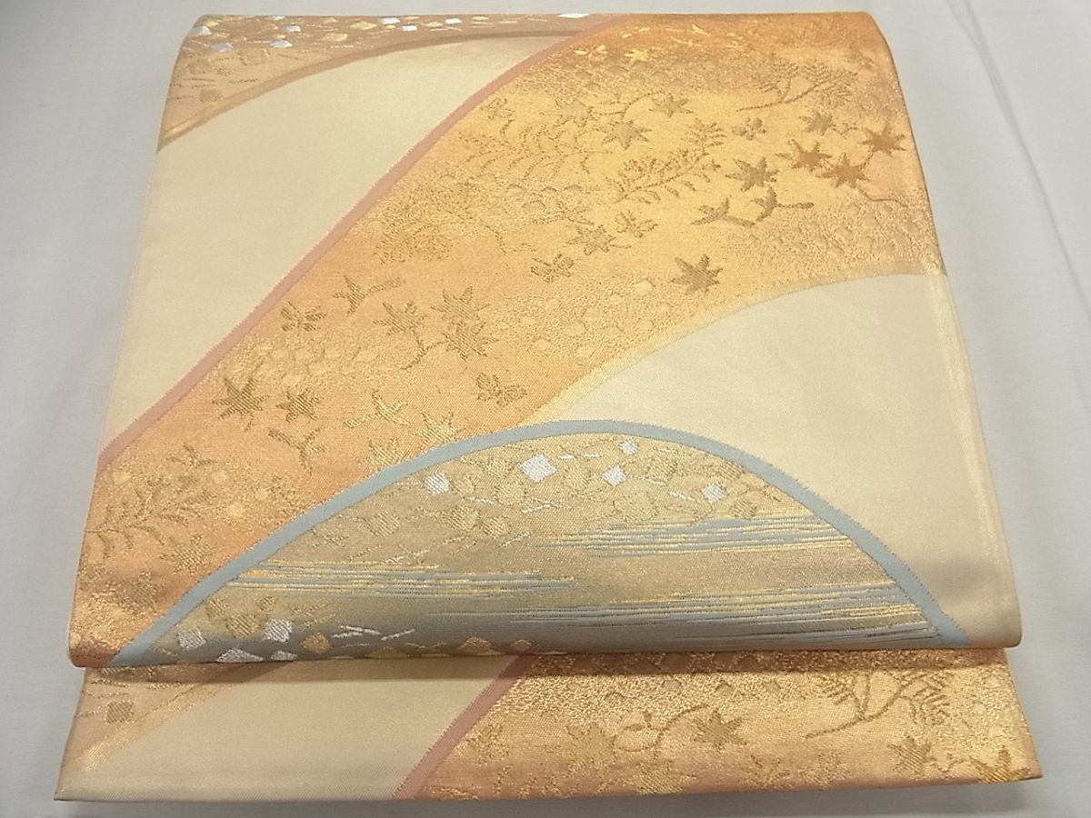平和屋着物◎六通柄袋帯 吉祥花文 金銀糸 逸品 CAAG5309ak
