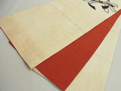 平和屋着物◎太鼓柄京袋帯　紬地　束ね熨斗文　逸品　CAAG5377ak
