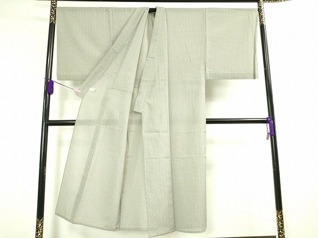 平和屋本店■極上　男性　夏物　明石縮　根啓織物謹製　証紙付き　逸品　DZAA1761kh5