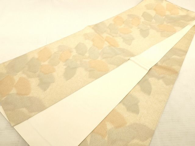 平和屋着物◎砂子綴れ 全通柄袋帯 地紙重ね文 金通し地 正絹 逸品 AAAJ3600Aaz