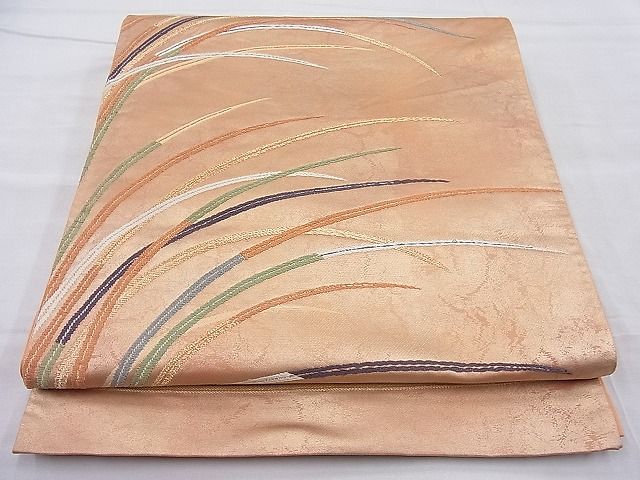 平和屋着物◎六通柄袋帯 唐織 芝草文 金糸 逸品 BAAI3850ea