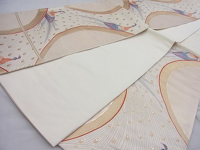 平和屋着物◎六通柄袋帯 唐織 摂家雅優文 九百錦 金糸 逸品 BAAI3870ea
