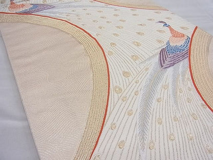 平和屋着物◎六通柄袋帯 唐織 摂家雅優文 九百錦 金糸 逸品 BAAI3870ea