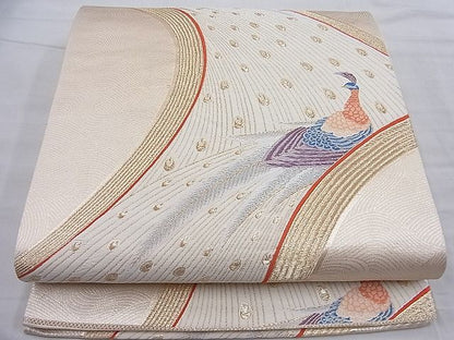 平和屋着物◎六通柄袋帯 唐織 摂家雅優文 九百錦 金糸 逸品 BAAI3870ea