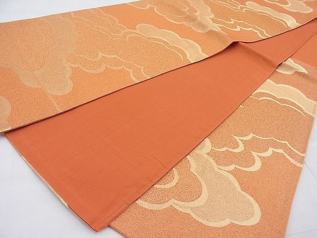 平和屋着物◎六通柄袋帯 雲重ね 金糸 逸品 BAAI3907ea