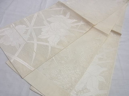 平和屋着物■夏物 六通柄袋帯 カトレア 銀糸 逸品 BAAI0751du