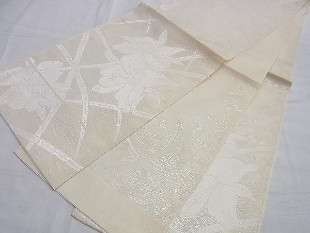 平和屋着物■夏物 六通柄袋帯 カトレア 銀糸 逸品 BAAI0751du