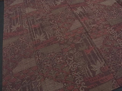 平和屋着物■上質な紬 笹竹吉祥文 逸品 BAAH1732gt