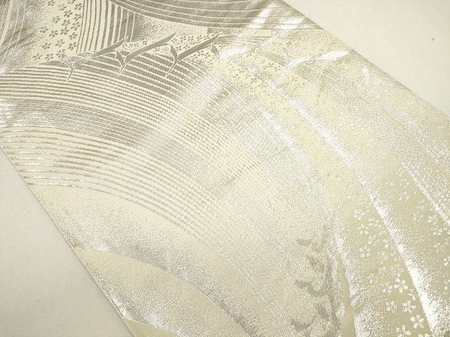 平和屋着物◎両面 六通柄袋帯 唐織 流水花鳥文 金銀糸 逸品 CAAG2308eg