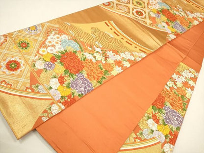 平和屋着物◎六通柄袋帯　唐織　正倉院流水草花文　金銀糸　逸品　CAAG2311eg