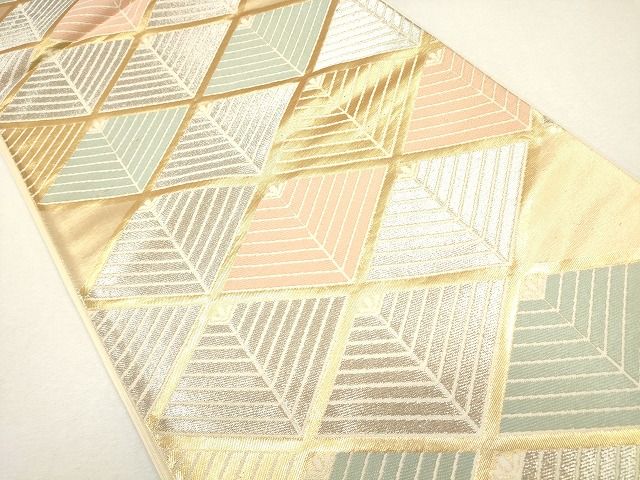 平和屋着物◎六通柄袋帯 菱繋文 金銀糸 逸品 CAAG2356eg