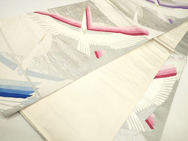 平和屋着物◎六通柄袋帯 唐織 彩 金銀糸 逸品 CAAG2342eg